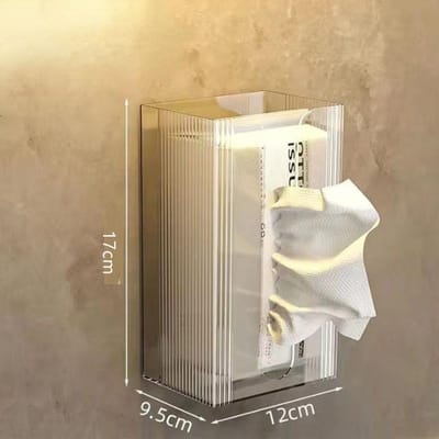 Boîte porte-papier hygiénique sans poinçon, rangement étanche pour papier toilette, support de rangement pour serviettes en papier, boîte de rangement pour cuisine et salle de bains transparent