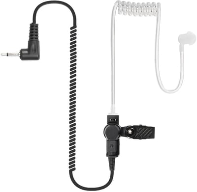 Hoornie Listen Only Oortje 3,5 mm Jack - Krulsnoer 15 cm - Voor Spreeksleutel en Remote Speaker Microphone