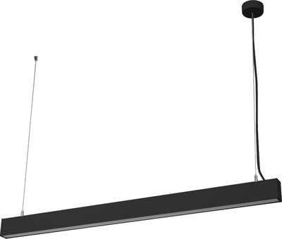 LEDVANCE Office Line Cuboid, vierkante hangende kantoorplafondlamp, 42 W, 4400 lm, 4000 K, 840 koud wit, 3-traps dimbaar, zwart aluminium, IP20