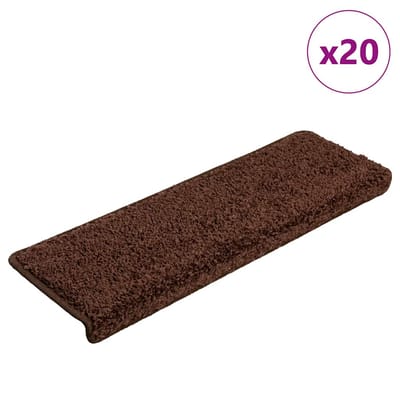 vidaXL - Trapmatten - 20 - st - 65x21x4 - cm - Bruin - Rechthoekige - Rand
