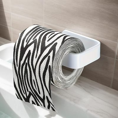Zelfklevende toiletpapierhouder, eenvoudig te installeren zonder boren, gemaakt van duurzaam kunststof, geschikt voor keuken en badkamer, wandmontage. wit