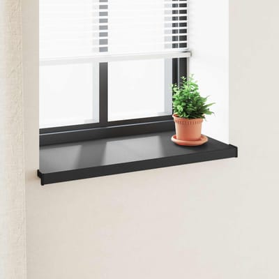vidaXL - Raamdorpel - Zwart - met - houtnerf - 60 - x - 40 - x - 4,5 - cm - PVC