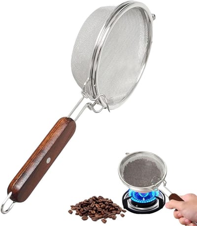 Koffie Rooster Machine - Handmatige Braadpan - Bonen Branden - Gelijkmatige Warmte - 50g Batch - Zilver