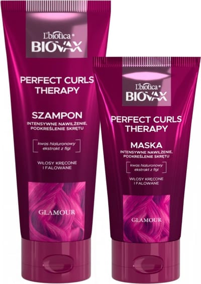 L'Biotica Biovax Glamour Perfect Curls Shampoo en Haarmasker - 350ml - Intensieve Hydratatie en Kruldefinitie - Haarmasker - Haarverzorging