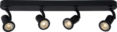 Lucide JASTER-LED - Plafondspot (Plafondlamp) - LED - GU10 - 4x5W 2700K - Zwart