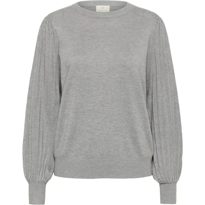Kaffe KAlone Knit Pullover Dames Trui - Light Grey Melange