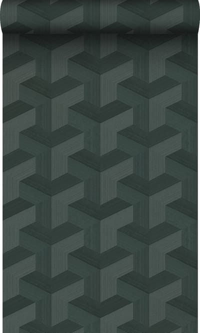 Origin Wallcoverings behang grafisch 3D motief donkergroen - 50 x 900 cm - 348004