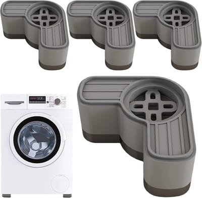 Wasmachine Matten - Anti-trillingspads - Geluidsarme Was - In Hoogte Verstelbaar - 4 Stuks