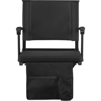Siège de stade, Siège de gradin portable avec accoudoirs, Support dorsal et coussin épais, Banc pour gradin avec bandoulière, Crochets, Porte-gobelet