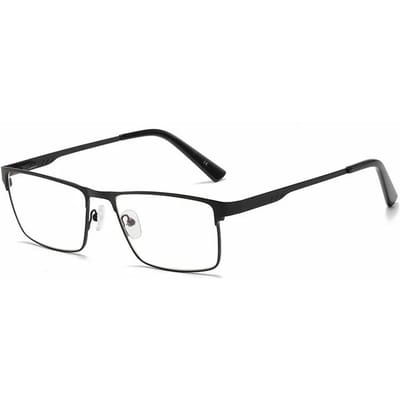Heren Luxe Designer Myopie Bril Anti Blauw Licht Vierkant Volledig Montuur Bijziendheid Bril voor Zakelijke Mannen -4.5 black