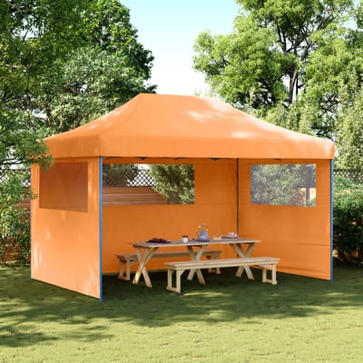 vidaXL - Partytent - inklapbaar - pop-up - met - 3 - zijwanden - oranje