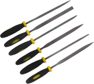 Mini Rasp Vijl - Houtbewerking Gereedschap - Materiaal Vormgeven - Antislip Handvatten - 14 cm Lengte - Zwart