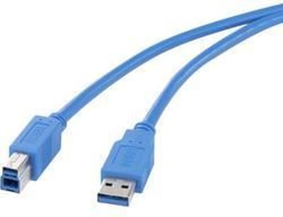 Renkforce RF-4260504 USB-kabel USB 3.2 Gen1 USB-A stekker, USB-B stekker 1.80 m Blauw Vergulde steekcontacten