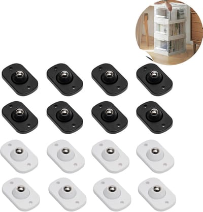 kogelrollen - meubels zelfklevend - sterk rolwiel - 360° draaibaar universeel wiel - Zelfklevende Meubelwielen - plat mini-universeel wiel - mini-kogelwielen - meubelwielen - kleine meubels - vuilnisemmer - opbergdozen - 16 stuks