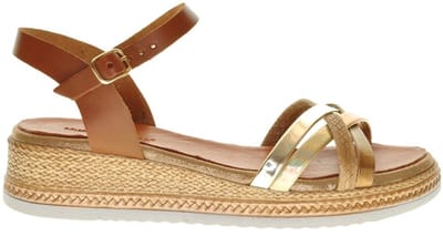 Hush Puppies Cognac Sandaal Met Koorden Look Zool maat 40