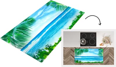 Keukenloper - Loper keuken - Zee - Strand - Plant - 120x60 cm - Keukenloper vinyl