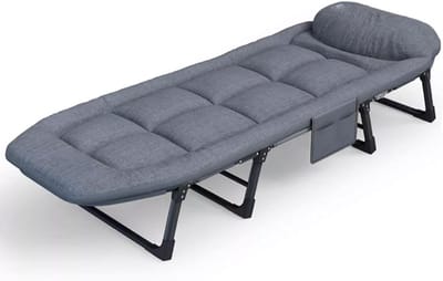 Opvouwbaar Kinderbed - Logeerbed Kinderen - Snel Klaar - Verstelbare Rugleuning - 190x75x32cm - Grijs