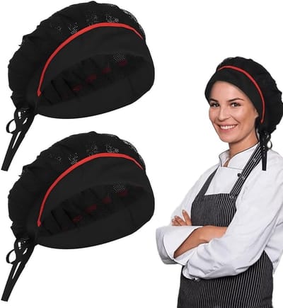 Zwarte verstelbare chef-koksmutsen voor heren en dames, ideaal voor de horeca en keukenwerk