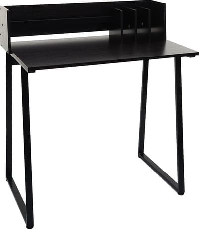 Bureau MCW-K69, laptop bureau bureau, 82x51cm 3D structuur, metaal MDF ~ zwart