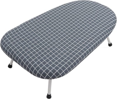 Mini Strijkplank - Tafelblad Strijkplank - Snel Strijken - Opvouwbaar Met Wielen - Compact Formaat - Blauw Plaid