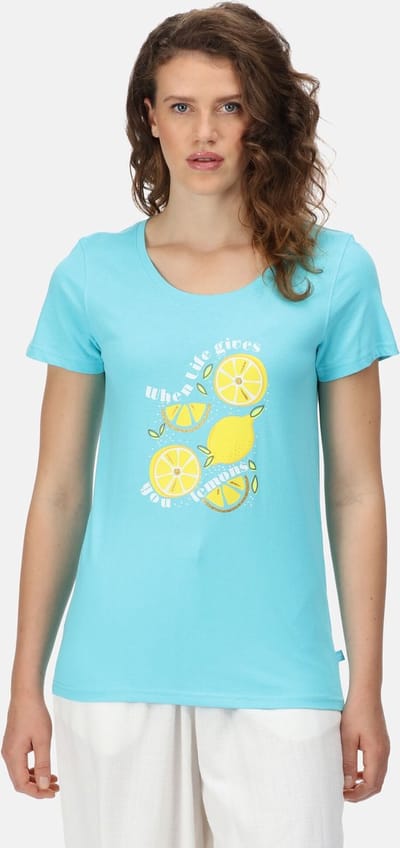 Het Regatta Filandra VI T-shirt met korte mouwen - dames - Coolweave - katoen - Felblauw