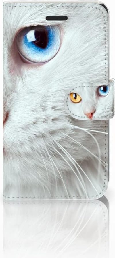 Samsung Galaxy Xcover 3 | Xcover 3 VE Telefoonhoesje met Pasjes Witte Kat