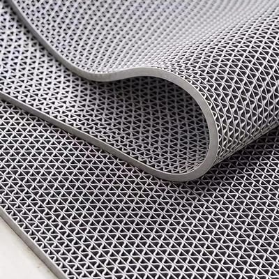 Antislip Drainagemat - Vloermat PVC - Veilige Natte Ruimtes - Sneldrogend S-ontwerp - 91 x 505 cm - Grijs