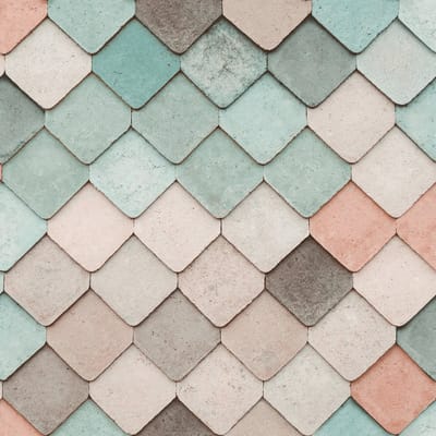 Dutch Wallcoverings - Artifice- tegels mint/grijs/roze - M760-04