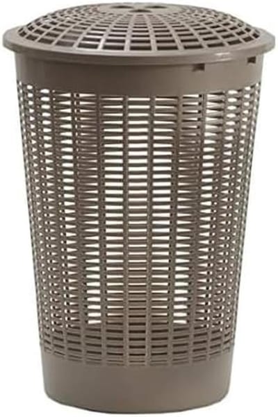 Wasmachine mand met rieten deksel