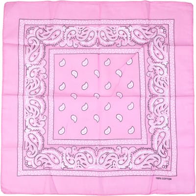 Klassieke Vierkante Sjaal met Traditioneel Bandanamotief (55x55cm) - Roze