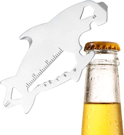 Sleutelhanger Multitool - Vis Tool Flesopener - Dagelijks Gebruik - 13-in-1 Functies - 7.5 cm - Zilver