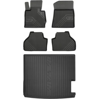 Premium Interieur Beschermset: No.77 Rubberen Mattenset + DryZone Kofferbakmat - Geschikt voor BMW X3 (F25) 2010-2017 - TPE - Zwart - FROGUM