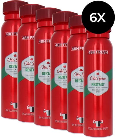Old Spice Deodorant-Body Spray Restart - 6 x 150 ml