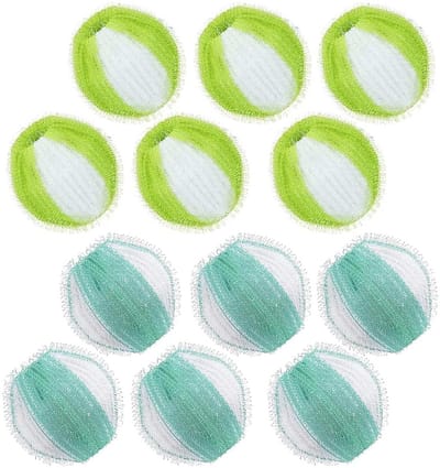 Dailygoods- Haarverwijderaar voor Huisdieren - 12 Stuks - Herbruikbare Pluisverwijderaar - Wasballen - Nylon/Polypropyleen - Eenvoudig in Gebruik - Pluisballen