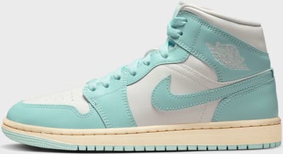 Nike Air Jordan 1 Mid - Maat 40.5 - Lichtblauw / Wit / Beige - Sneakers Dames