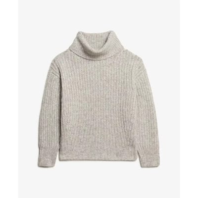 Superdry - Geborstelde trui van ribstof met ruimvallende halslijn - Dames - Sweaters