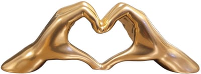 Gilde Handwerk - Heart Sign Hands - Beeld Sculptuur - High gloss Goud - Keramiek woondecoratie - liefdes handen