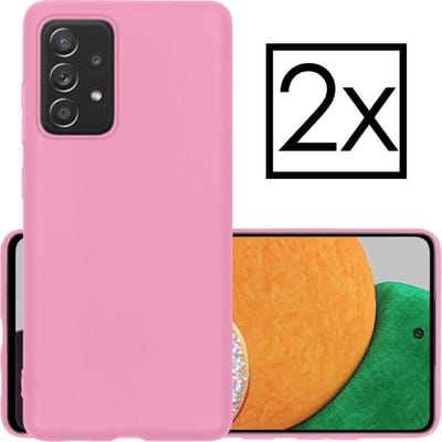 Hoesje - 2 Stuks - Geschikt voor Samsung Galaxy A52s 5G - Sterk & Shockproof - Case Siliconen - Back Cover - Telefoon Hoes - Roze