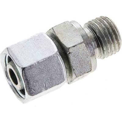 10L & M14x1.5 Verzinkt Stalen Rechte Draaidoorvoer Buitendraad 315bar NBR O-ring en Afdichtconus Verstelbaar ISO 8434-1