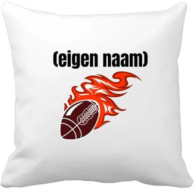 Akyol - rugbybal vuur met eigen naam Kussen hoes - Rugby - atleten - iemand die houdt van rugby - verjaardag - cadeau - kado - 40 bij 40 cm