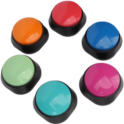 6 STUKS Spraakopnameknop 30 Seconden Opneembare Spreekknoppen Huisdierentraining Buzzer voor