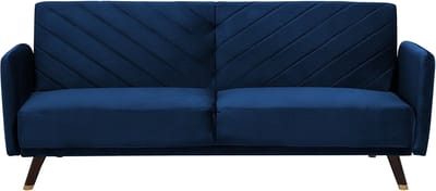 SENJA - Slaapbank 3-zits - Marineblauw - Fluweel