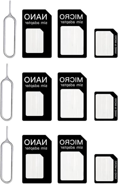 4-in-1 Nano SIM Kaart Adapter met 3 Eject Pennen - Geschikt voor Smartphones en Tablets, Handig en Praktisch