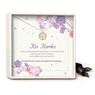 Pera Jewelry - 925 sterling zilveren Levensboom Ketting - Hayat Ağacı Kolye – Kız Kardeş - Collier - Ketting Dames - Ketting met Hanger