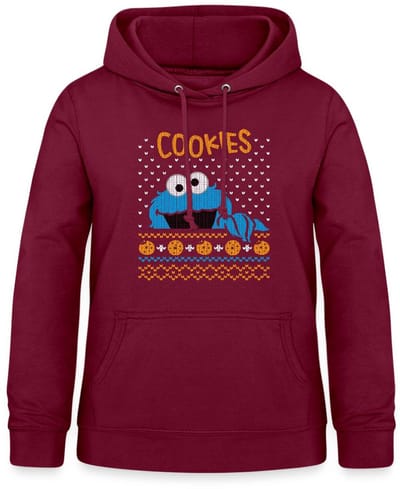 Sesamstraat Koekiemonster Cookies Lelijk Kerst Hoodie Dames