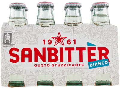 Sanbitter Bianco San Pellegrino alcoholvrij aperitief tray 8x10cl, Italiaanse witte aperitivo