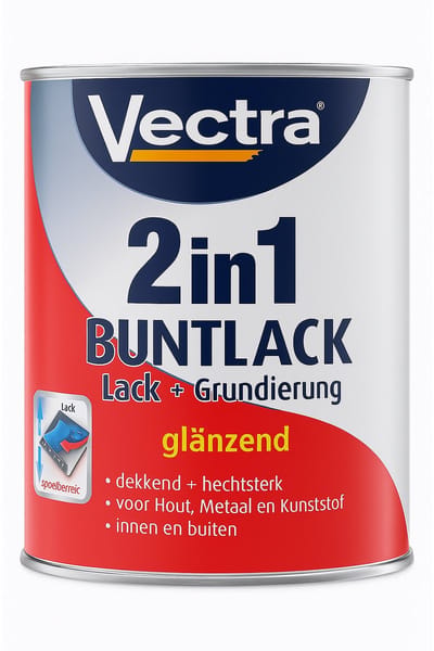 Vectra 2‑in‑1 Vernis + Primer – 0,75 L – Glans – Gentiaanblauw - 3 stuks