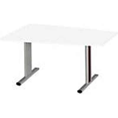 Schäfer Shop  Select Vergadertafel Planova, tonvormig, 1400 x 800/1000 mm, wit, accentlijst bordeauxpaars