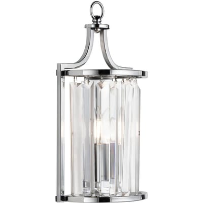 Searchlight Victoria wandlamp, chroomkleurig, kristalglas, 18 cm, E14