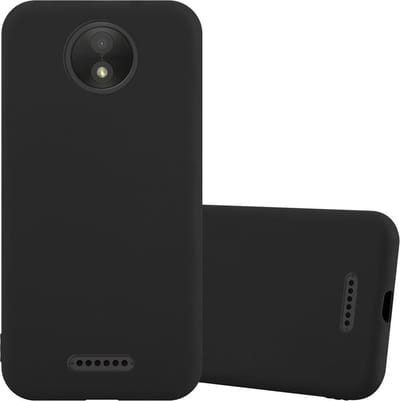 Cadorabo Hoesje geschikt voor Motorola MOTO C PLUS in CANDY ZWART - Beschermhoes gemaakt van flexibel TPU silicone Case Cover